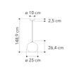 Immagine di Sospensione Design Bolla Vetro Aperta Rame Sfumato Diam.25 cm