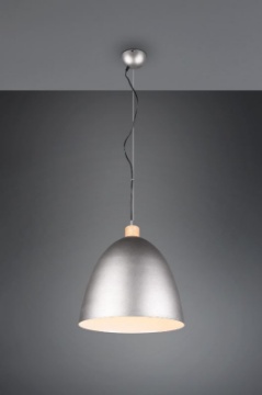 Immagine di Campana a Sospensione per Cucina Jagger Nichel con Inserto Legno Trio Lighting