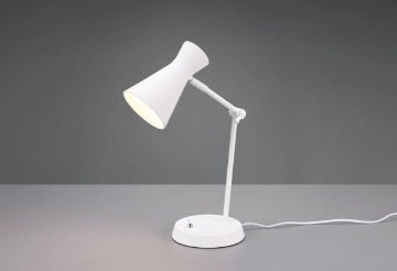 Immagine di Lampada da Tavolo Enzo Paralume Doppio Cono Orientabile Bianco Trio Lighting