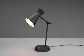 Immagine di Lampada da Scrivania Snodabile Enzo Paralume Cono Nero Trio Lighting