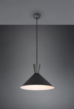 Immagine di Lampadario A Sospensione Cono Nero Per Cucina Enzo Trio Lighting