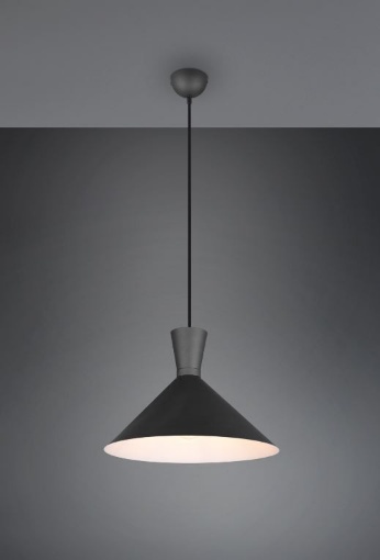 Immagine di Lampadario A Sospensione Cono Nero Per Cucina Enzo Trio Lighting