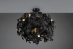 Immagine di Plafoniera 3 Luci Foglie Decorative Lavabili Nero e Oro Leavy Trio Lighting