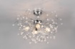 Immagine di Plafoniera Cromo Ramificata 4 Luci con Gocce Decorative Effetto Cristallo Gloria Trio Lighting