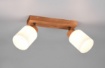 Immagine di Plafoniera Legno Con Faretti Vetro Orientabili Assam Trio Lighting