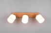 Immagine di Plafoniera Barra legno Con Tre Faretti Vetro Orientabili Assam Trio