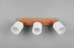 Immagine di Plafoniera Barra legno Con Tre Faretti Vetro Orientabili Assam Trio