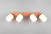 Immagine di Lampada Binario Legno Con Faretti Orientabili Vetro Bianco Assam Trio
