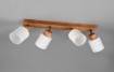 Immagine di Lampada Binario Legno Con Faretti Orientabili Vetro Bianco Assam Trio