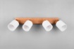 Immagine di Lampada Binario Legno Con Faretti Orientabili Vetro Bianco Assam Trio
