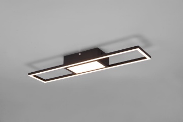 Immagine di Plafoniera Rettangolo Led Dimmer Comando a Distanza Rigido Nero Trio Lighting