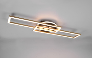 Immagine di Plafoniera Twister Ottone Rettangoli Orientabili Led Dimmer 30w Trio