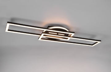Immagine di Plafoniera Rettangoli Girevoli Twister Nero Led 30w Dimmer CCT Trio