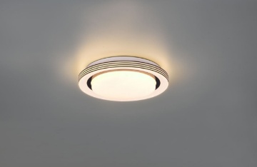 Immagine di Lampada Soffitto Parete Rotonda Atria Bordo Nero Led Dimmer Luce Notturna Trio Lighting