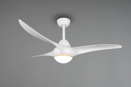 Ventilatore da Soffitto 3 Pale e Lampada LED Ø132x40 cm 6 Velocità Bianco