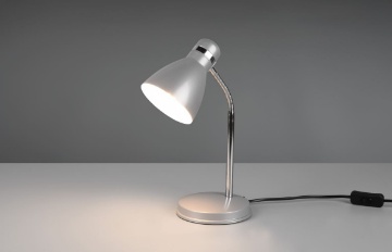 Immagine di Lampada da Scrivania Alluminio e Cromo Paralume E27 Harvey Trio Lighting