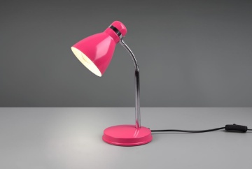 Immagine di Lampada da Scrivania Rosa e Cromo Paralume E27 Harvey Trio Lighting