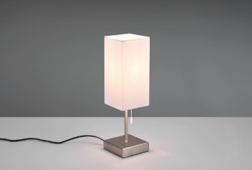 Immagine di Lumetto Paralume Squadrato Bianco con Interruttore a Strappo Ole Porta USB Trio Lighting