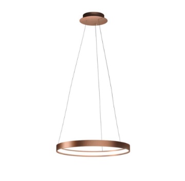 Immagine di Lampadario Rame Cerchio Luminoso Led 30w 3000k 55cm Anello Sforzin