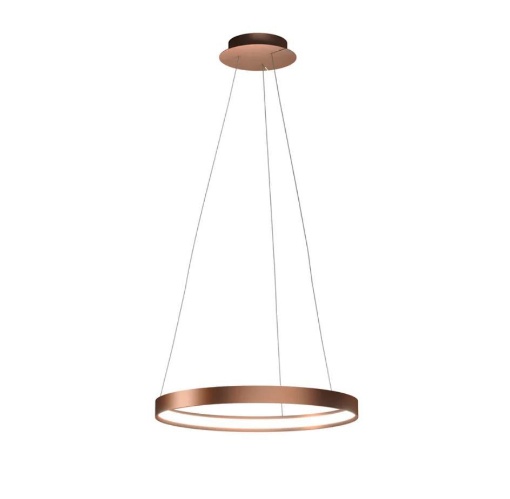 Immagine di Lampadario Rame Cerchio Luminoso Led 30w 3000k 55cm Anello Sforzin