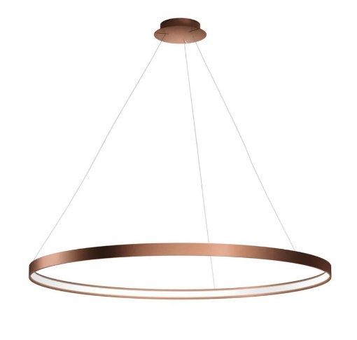 Immagine di Lampadario Cerchio Led 85w 3000k Anello Rame 109cm Per Salotto Sforzin