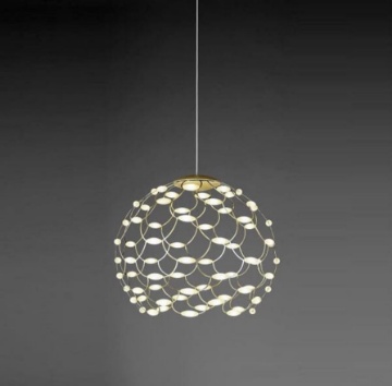 Immagine di Lampadario Metallo Traforato Led 49w Oro 40 cm Lamoi Sforzin