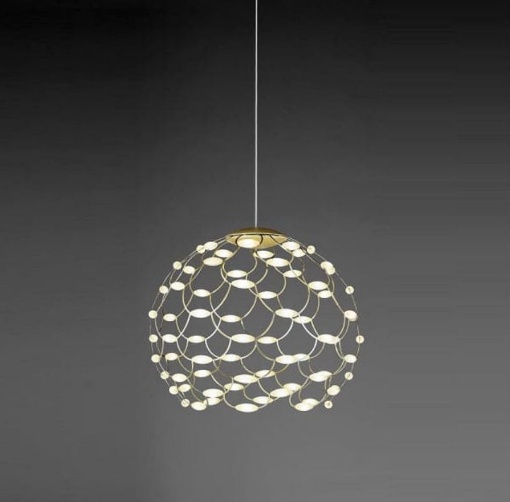 Immagine di Lampadario Metallo Traforato Led 49w Oro 40 cm Lamoi Sforzin