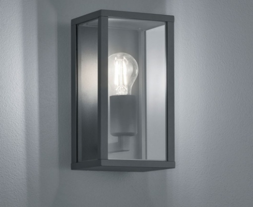 Immagine di Applique Squadrata Antracite 1xE27 Garonne per Balcone IP44 Trio Lighting