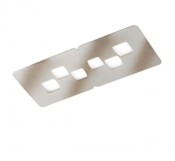 Immagine di Plafoniera Rettangolare 6 Luci Led Gx53 Acciaio Bilbao 28x65 Gea Luce