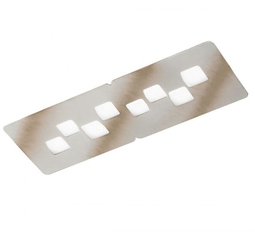 Immagine di Plafoniera Rettangolare 8 Luci Led Gx53 Bilbao Acciaio 28x80 Gea Luce