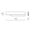 Immagine di Applique Moderna Led 25w Doha A/G Acciaio 70 cm Gea Luce