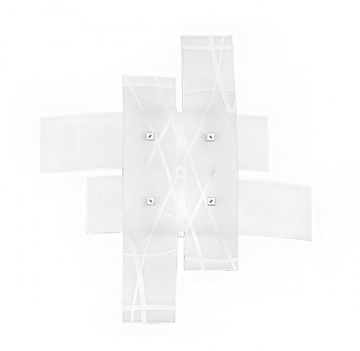 Immagine di Plafoniera Moderna Vetro Decorato Bianco Frida 70x70 cm Gea Luce