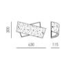 Immagine di Plafoniera In Vetro Foglia Argento Camilla 30x43 cm Gea Luce