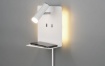 Immagine di Applique Bianca Spot Led Element e Mensola USB Trio Lighting
