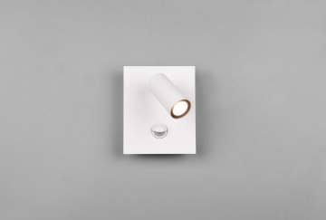 Immagine di Applique Bianca 1 Faretto Led Orientabile IP54 Sensore Movimento Tunga Trio Lighting