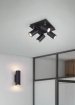 Immagine di Applique Da Parete Cilindro Nero Marley Doppia Luce Trio Lighting