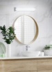 Immagine di Applique Specchio Bagno Xavi 2xE14 Cromo L30 cm Trio Lighting