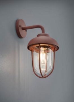 Immagine di Applique Lanterna Ruggine da Esterno Con Vetro Duero Trio Lighting IP44