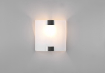 Immagine di Applique Paralume Quadrato Vetro Bianco Inserti Nichel Pura Trio Lighting
