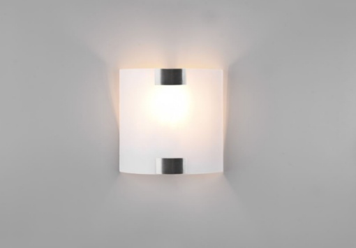 Immagine di Applique Paralume Quadrato Vetro Bianco Inserti Nichel Pura Trio Lighting