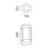 Immagine di Paletto Basso Antracite Da Giardino 30 cm Led Luce Indiretta GES450 Gea