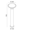 Immagine di Lampione Per Esterno 75 cm Fungo Grigio Antracite  Leo GES512 Gea Led