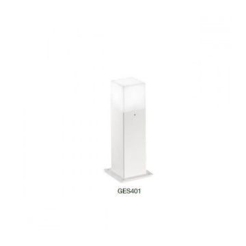 Immagine di Paletto Squadrato Bianco Per Esterno Basso Cubo 30cm IP44 Aditi GES401 Gea Led