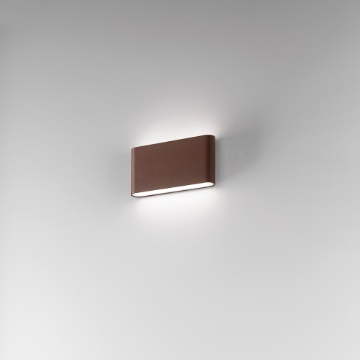 Immagine di Applique Corten Da Esterno Design Sottille Led Biemissione 20w 4000k Wallet Isyluce 506