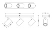 Immagine di Lampada Soffitto Con Base Legno 3 Faretti Bianchi GU10 Marley Trio