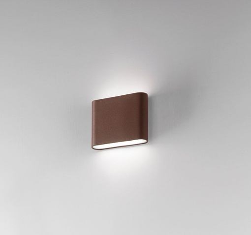Immagine di Applique Compatta Da Esterno Wallet 115 mm LED 12w 4000k Corten IP54 Isyluce 509-20