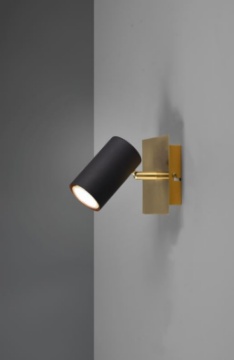 Immagine di Faretto Orientabile Da Parete Marley Oro Nero Trio