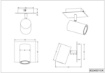 Immagine di Faretto Cilindro Orientabile Ruggine Da Parete Marley Trio Lighting