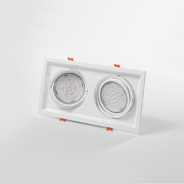Immagine di Faretto Da Incasso Rettangolare 2 Luci Led G53 Orientabile Isyluce 703