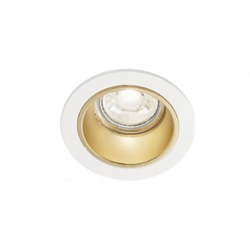 Immagine di Faretto Incasso Rotondo Per Controsoffitto 8 cm Bianco Interno Oro GU10 Isyluce 715BO